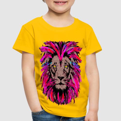 Purple Lion Head - Pink Lion Face Drawing - Toddler Premium T-Shirt