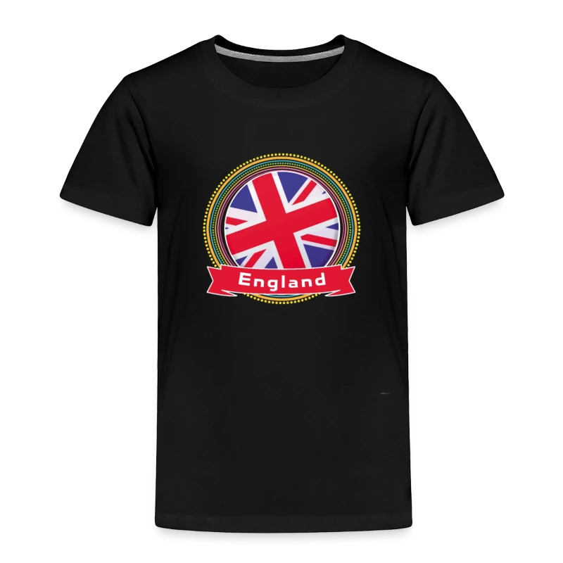 England Happy Holi Color Framed England Flag Banne - Toddler Premium T-Shirt