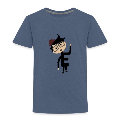 Alphabet Letter E - Uneven Little Man Enzo - Toddler Premium T-Shirt