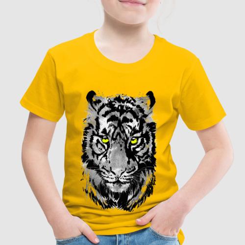 Gray Tiger Head Drawing - Black and white Tiger - Toddler Premium T-Shirt