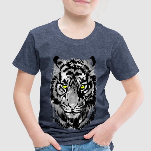 Gray Tiger Head Drawing - Black and white Tiger - Toddler Premium T-Shirt
