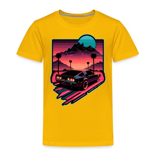 A Warm Cyber Night Ride retro design by gnarly - Toddler Premium T-Shirt