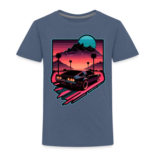 A Warm Cyber Night Ride retro design by gnarly - Toddler Premium T-Shirt