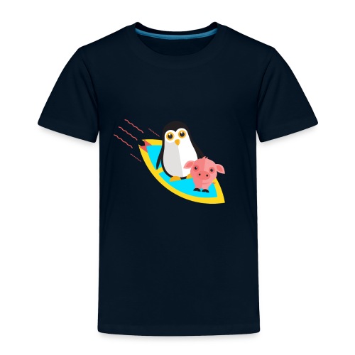 Surfing pinguin and pig - Toddler Premium T-Shirt