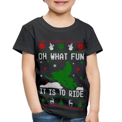 Oh What Fun Snowmobile Ugly Sweater style - Toddler Premium T-Shirt