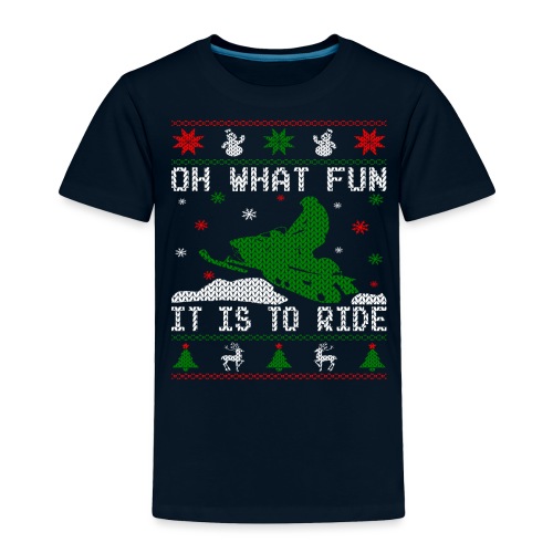 Oh What Fun Snowmobile Ugly Sweater style - Toddler Premium T-Shirt