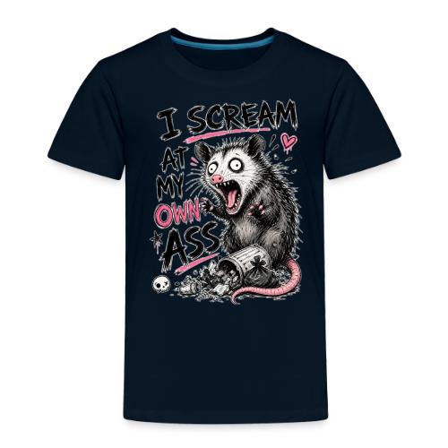 Funny Opossum Screaming Graphic Tee - Toddler Premium T-Shirt