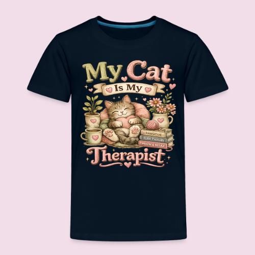 Flux Faux Embroidery My Cat Is My Therapist Design - Toddler Premium T-Shirt