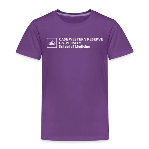 SOM Two Line Horizontal Primary Logo CWRU WHITE 1 - Toddler Premium T-Shirt