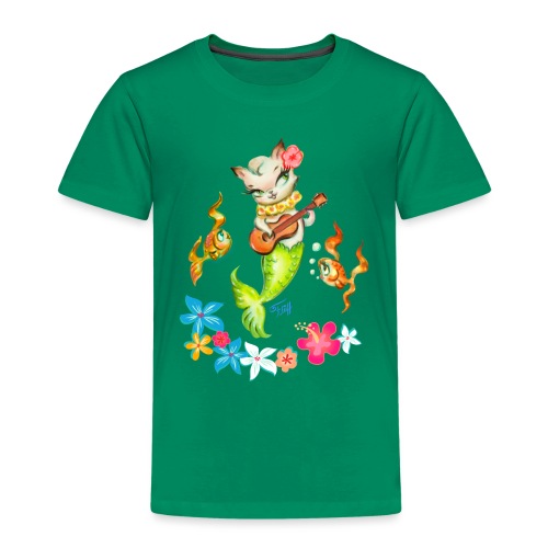 Merkitten with Ukelele - Toddler Premium T-Shirt