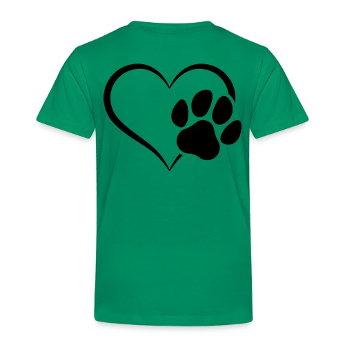 Pawprint Heart - Back - Toddler Premium T-Shirt