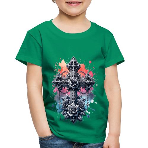 Gothic Collection - Crosses Roses Pastel B/ground - Toddler Premium T-Shirt