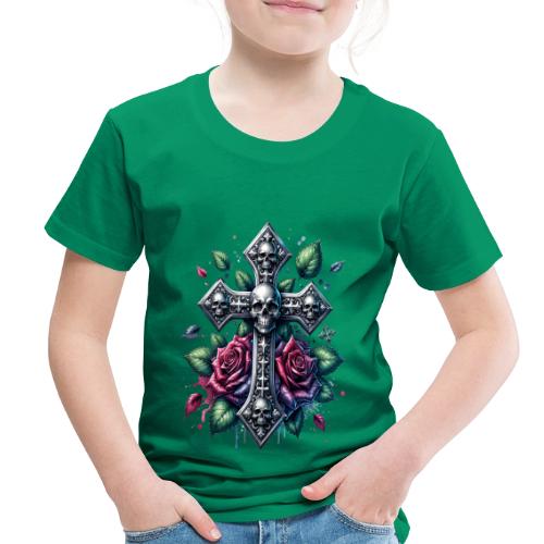 Gothic Collection - Cross, Skulls & Red Roses - Toddler Premium T-Shirt