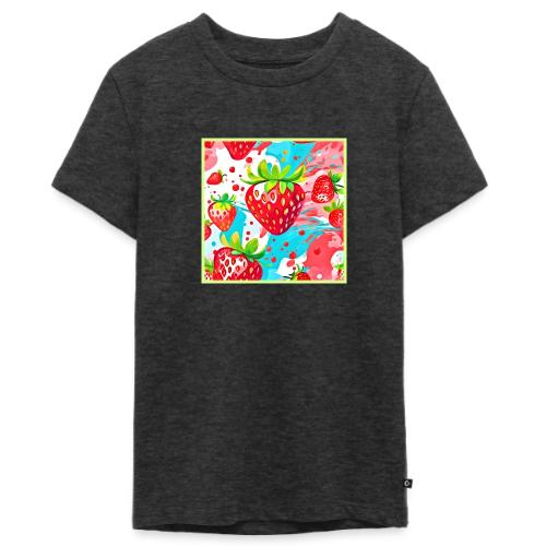 Strawberry Splash Pattern - Kids' Premium T-Shirt