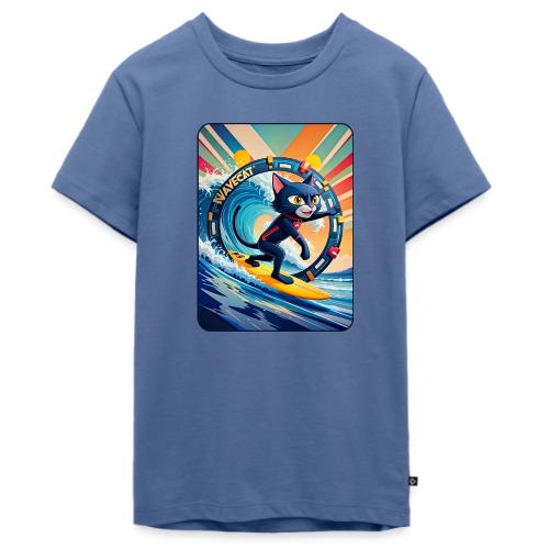 Wavecat Surfing A Rainbow Sunrise - Kids' Premium T-Shirt