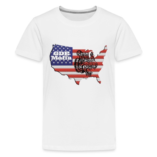 American Flag with Tiger - GDE Mafia - Kids' Premium T-Shirt
