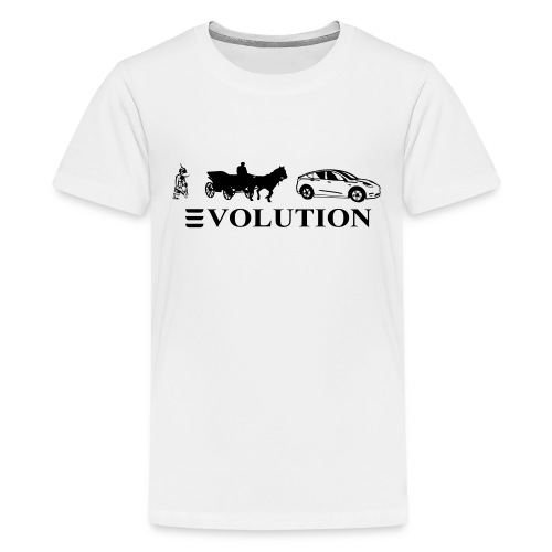 Model Y evolution caveman, horse cap, Tesla Y - Kids' Premium T-Shirt