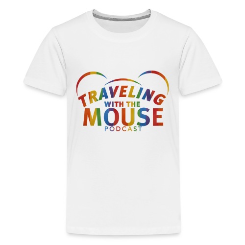 TravelingWithTheMouse logo transparent Rainbow Cr - Kids' Premium T-Shirt