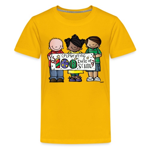 100 days kids banner melonheadz colored png - Kids' Premium T-Shirt
