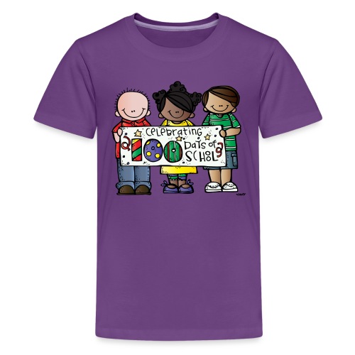 100 days kids banner melonheadz colored png - Kids' Premium T-Shirt