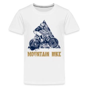 Mountain Bike - Kids' Premium T-Shirt - white - Front - AI Model Teenager Male light (155cm)