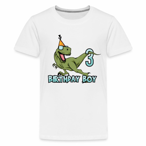 Happy Birthday Boy Dino Dinosaur 3 Gift Idea - Kids' Premium T-Shirt