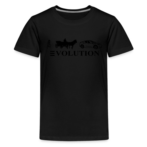 Model Y evolution caveman, horse cap, Tesla Y - Kids' Premium T-Shirt