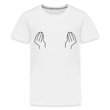 italian hands - Kids' Premium T-Shirt - white - Front - AI Model Teenager Male light (155cm)