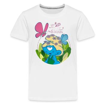 Les Schtroumpfs Le Schtroumpf Nature - T-shirt premium pour ados - blanc - Devant - AI Model Teenager Male light (155cm)