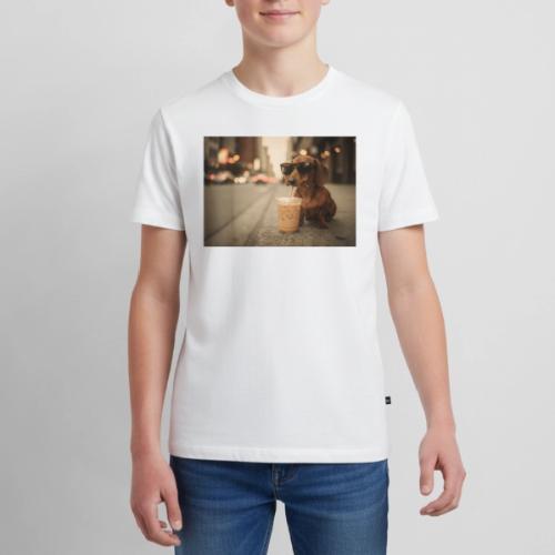 Funny Dachshund Iced Coffee Lover Tee - Kids' Premium T-Shirt