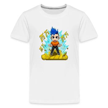 One Million Merch POWER! - Kids' Premium T-Shirt - white - Front - AI Model Teenager Male light (155cm)