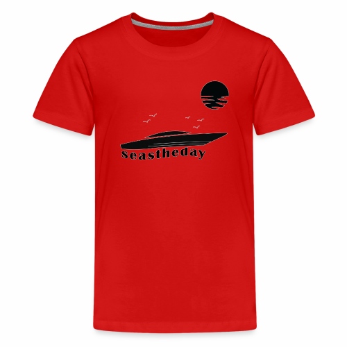 Seas the Day Maritime Speedboat Powerboat Boater. - Kids' Premium T-Shirt