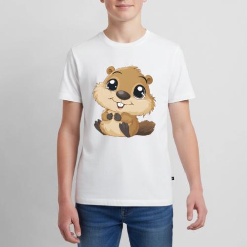 Adorable Cartoon Baby Beaver with Big Eyes - Kids' Premium T-Shirt