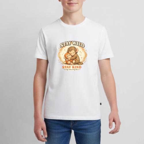 Stay Wild Stay Kind Punch Monkey Hug - Kids' Premium T-Shirt