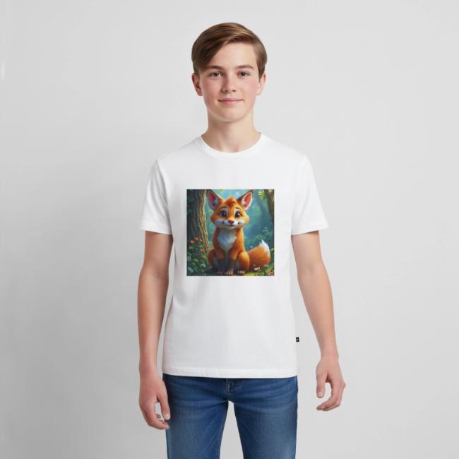 Magical fantasy fox in enchanted forest scene