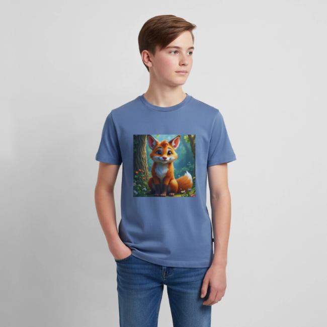 Magical fantasy fox in enchanted forest scene