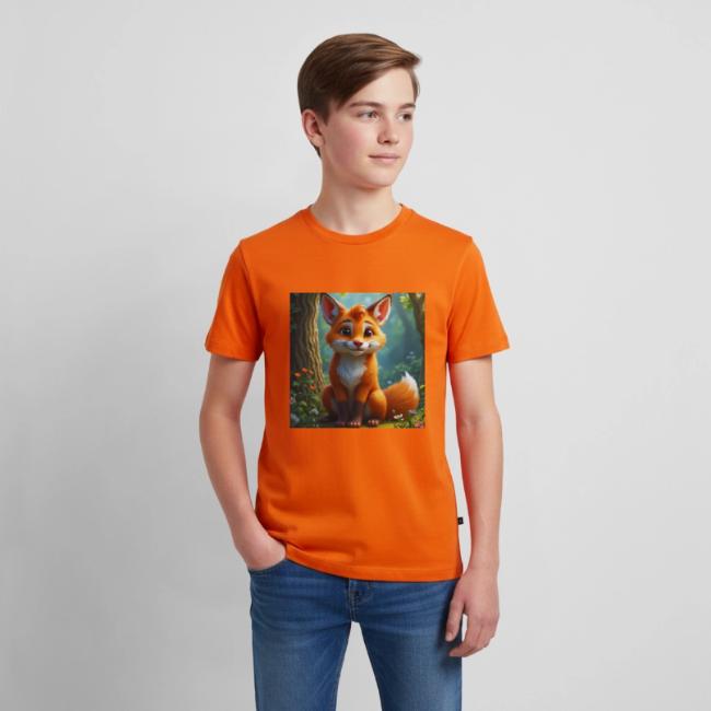 Magical fantasy fox in enchanted forest scene
