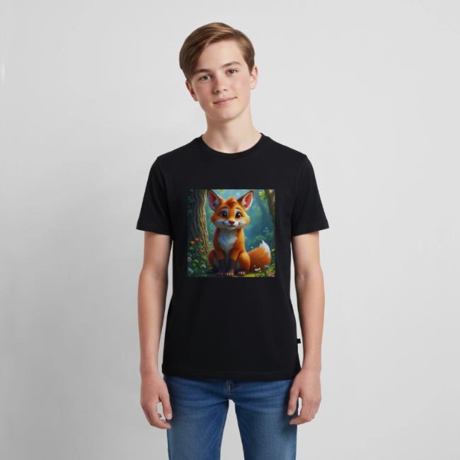Magical fantasy fox in enchanted forest scene