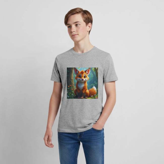 Magical fantasy fox in enchanted forest scene