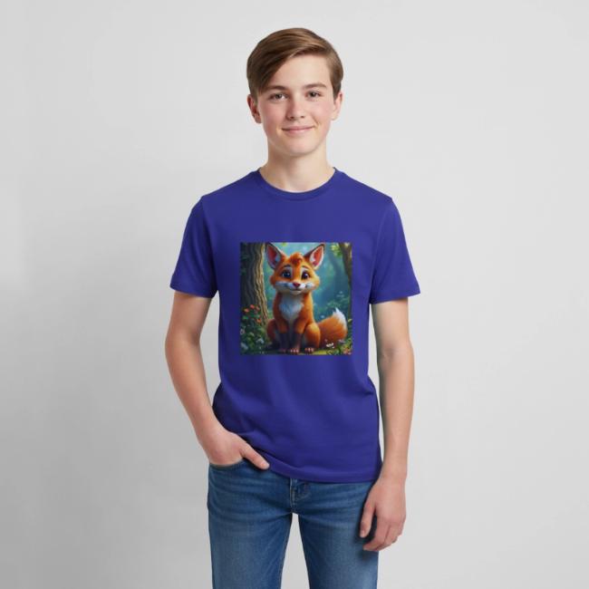 Magical fantasy fox in enchanted forest scene