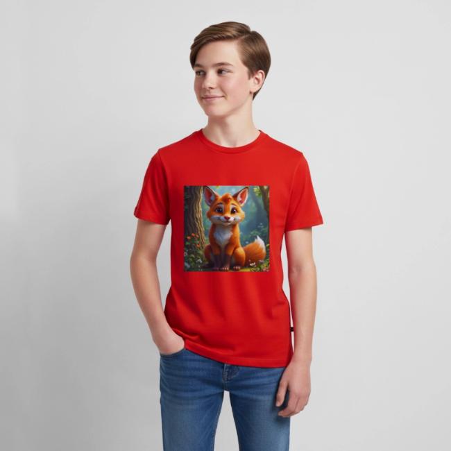 Magical fantasy fox in enchanted forest scene