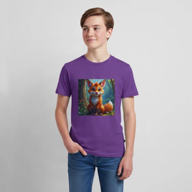 Magical fantasy fox in enchanted forest scene