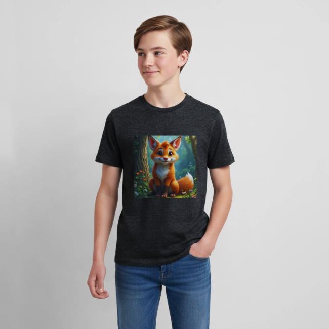 Magical fantasy fox in enchanted forest scene