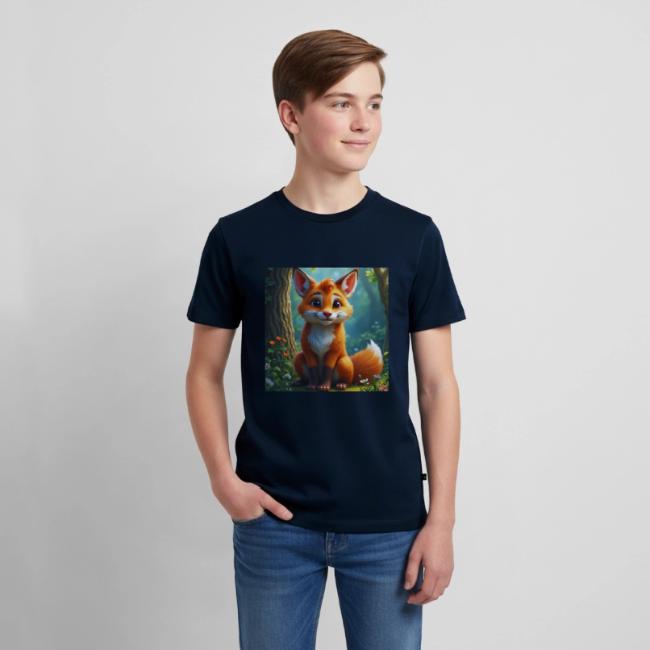 Magical fantasy fox in enchanted forest scene