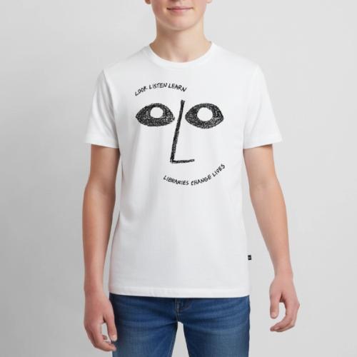 Vintage ALA: Libraries Change Lives Face - Kids' Premium T-Shirt