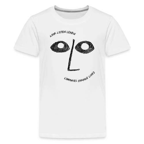 Vintage ALA: Libraries Change Lives Face - Kids' Premium T-Shirt