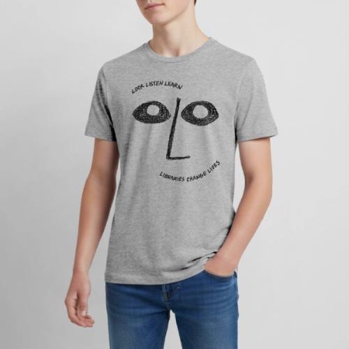 Vintage ALA: Libraries Change Lives Face - Kids' Premium T-Shirt