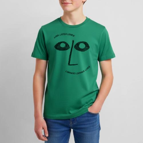 Vintage ALA: Libraries Change Lives Face - Kids' Premium T-Shirt