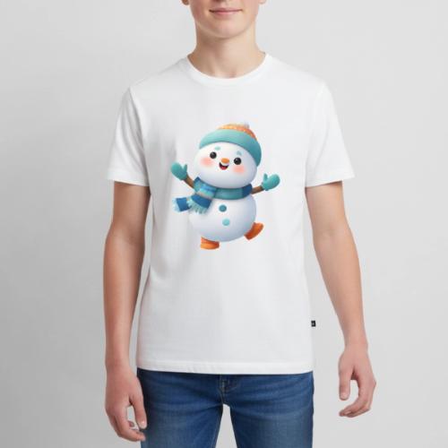 Joyful Cartoon Snowman Arms Up - Kids' Premium T-Shirt