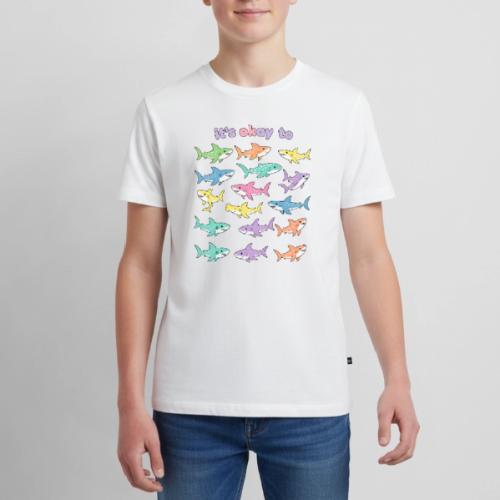 It’s Okay To – Cute Pastel Shark - Kids' Premium T-Shirt